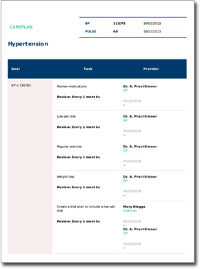 Careplan Focus Areas Example 2