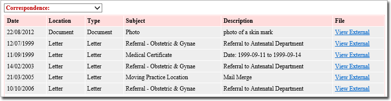 Correspondence type