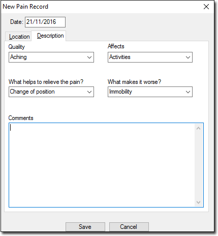 Description tab