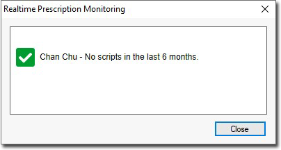Example RTPM window displaying green alert message