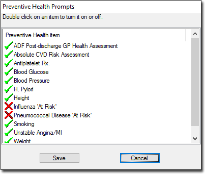 Preventive health Prompts