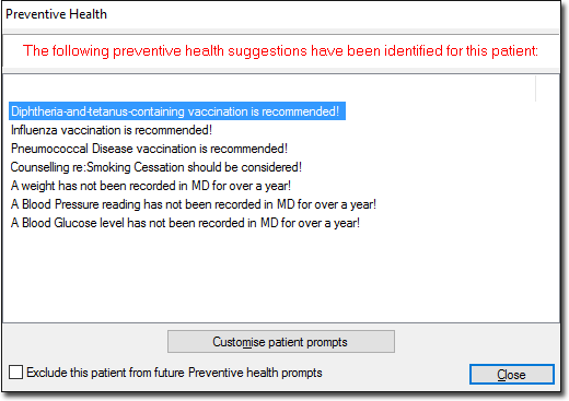 Preventive Health Prompt