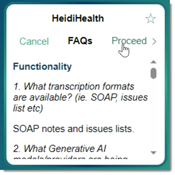 Heidi Health- Functionality page